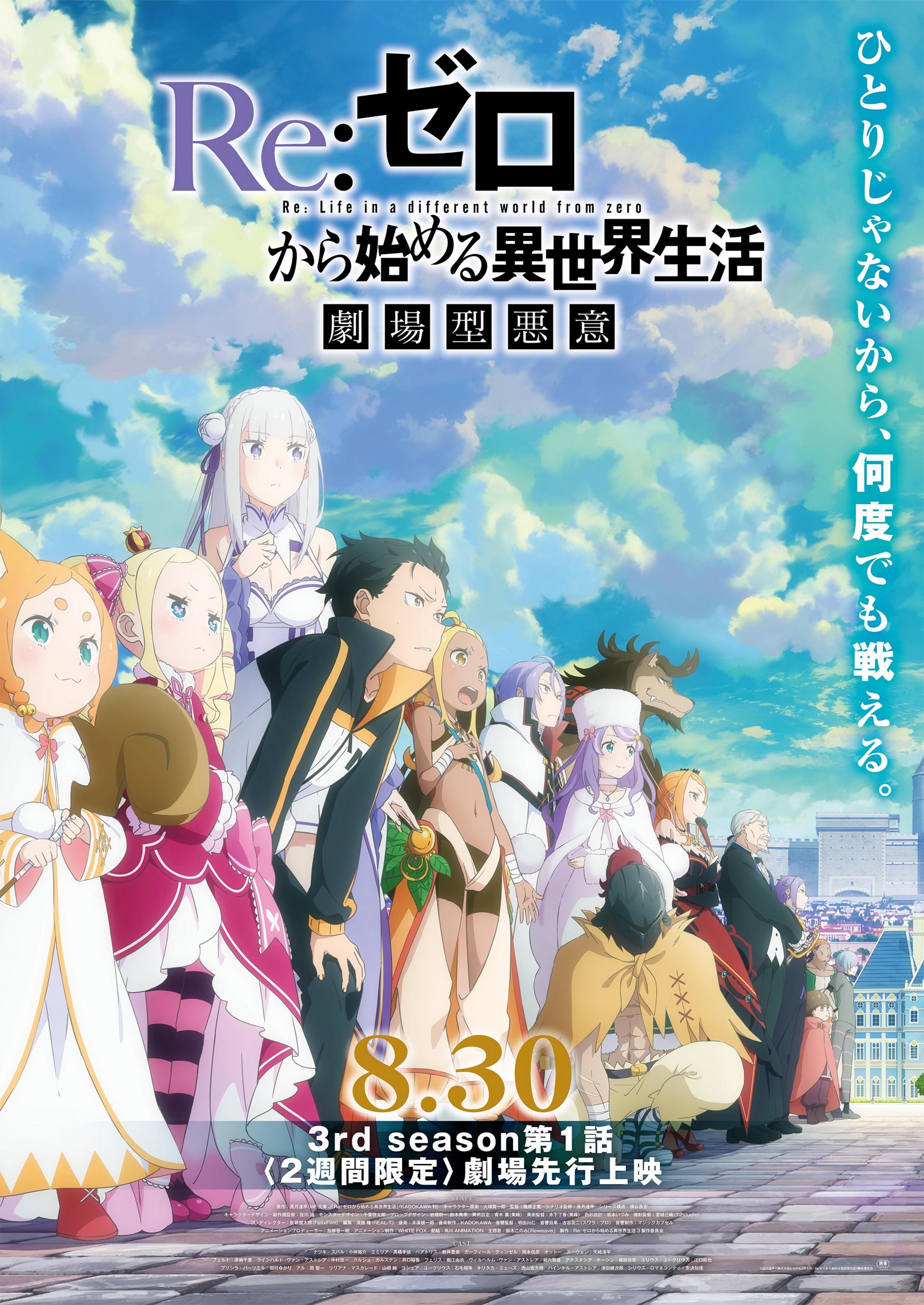 Rezero 3 إعادة الحياة من الصفر، في عالم أخر الموسم الثالث أنستازيا أنمي 9797