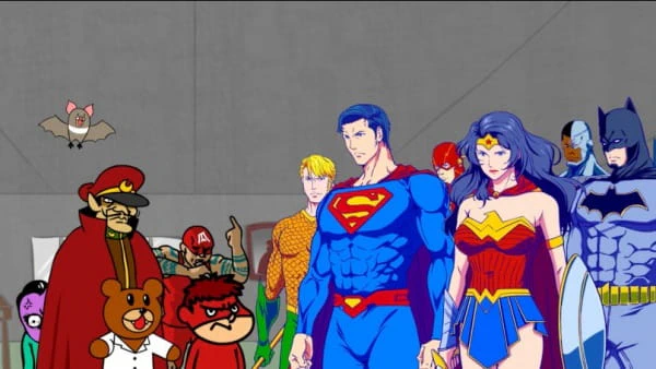 DC Super Heroes vs Taka no Tsumedan Promotion Eizou — الغلاف الرسمي